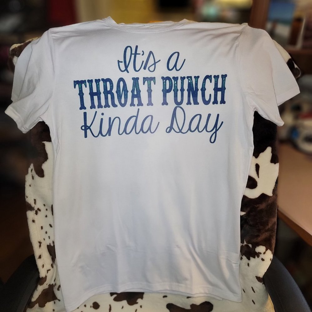 5 Pack Throat Punch Kinda Day Western Womens White Short Sleeve T-Shirt
